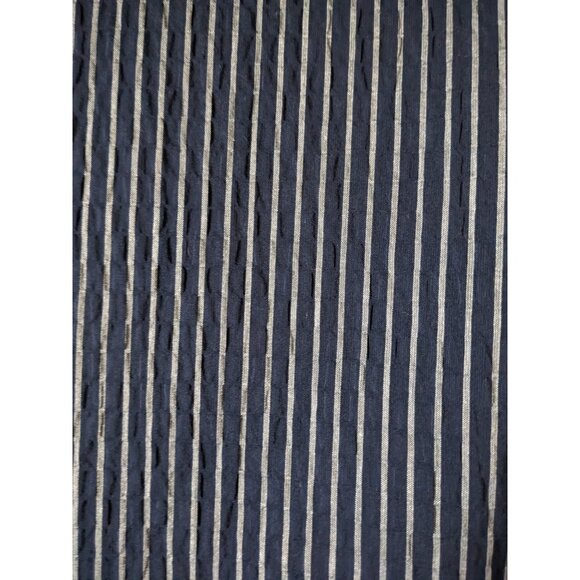 Allison Daley Shirt Blouse Blue Embroidery Striped Button Down 3/4 Sleeve 18W - Picture 5 of 10